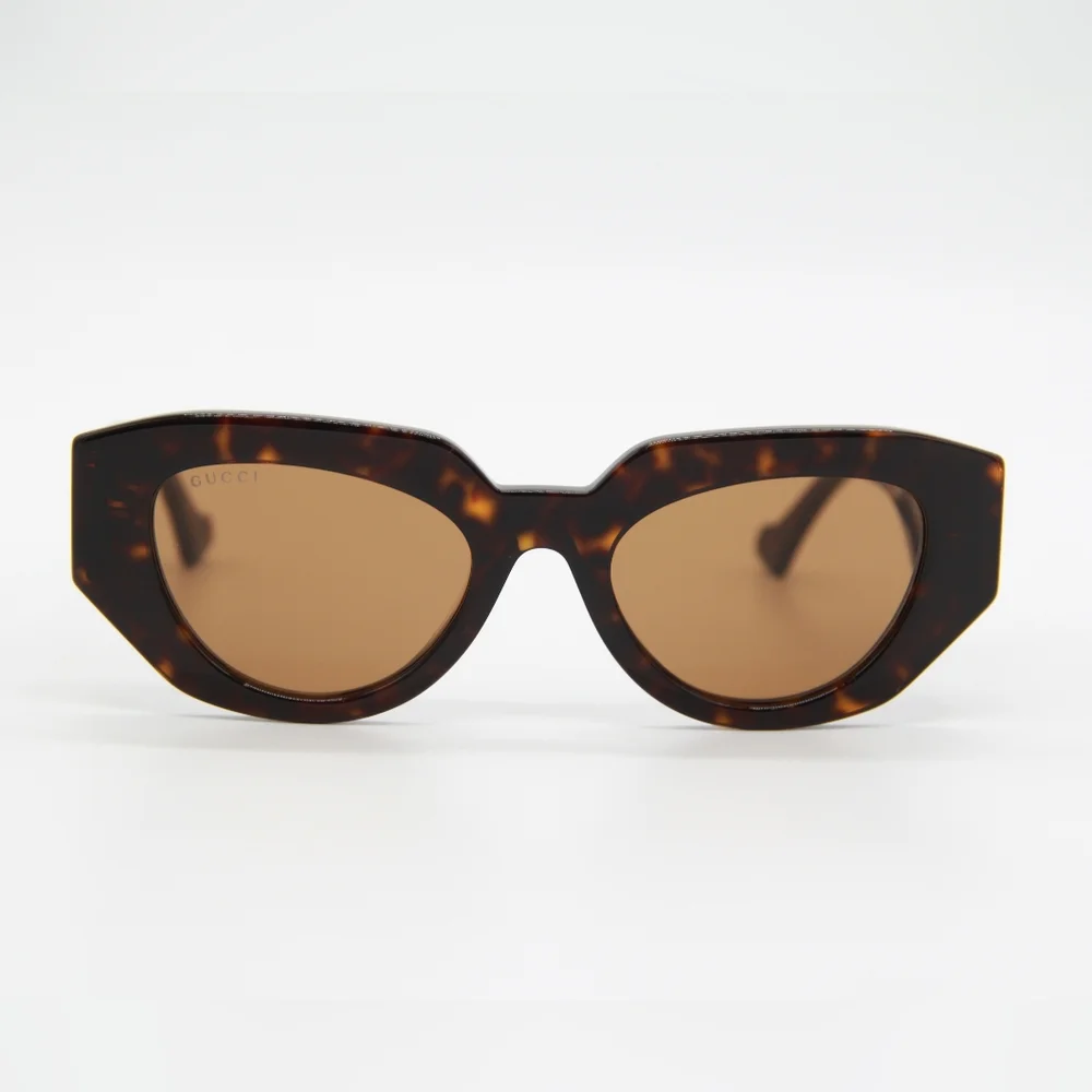 NEW GUCCI SUNGLASSES GG1421S 002 HAVANA WOMEN EYEWEAR